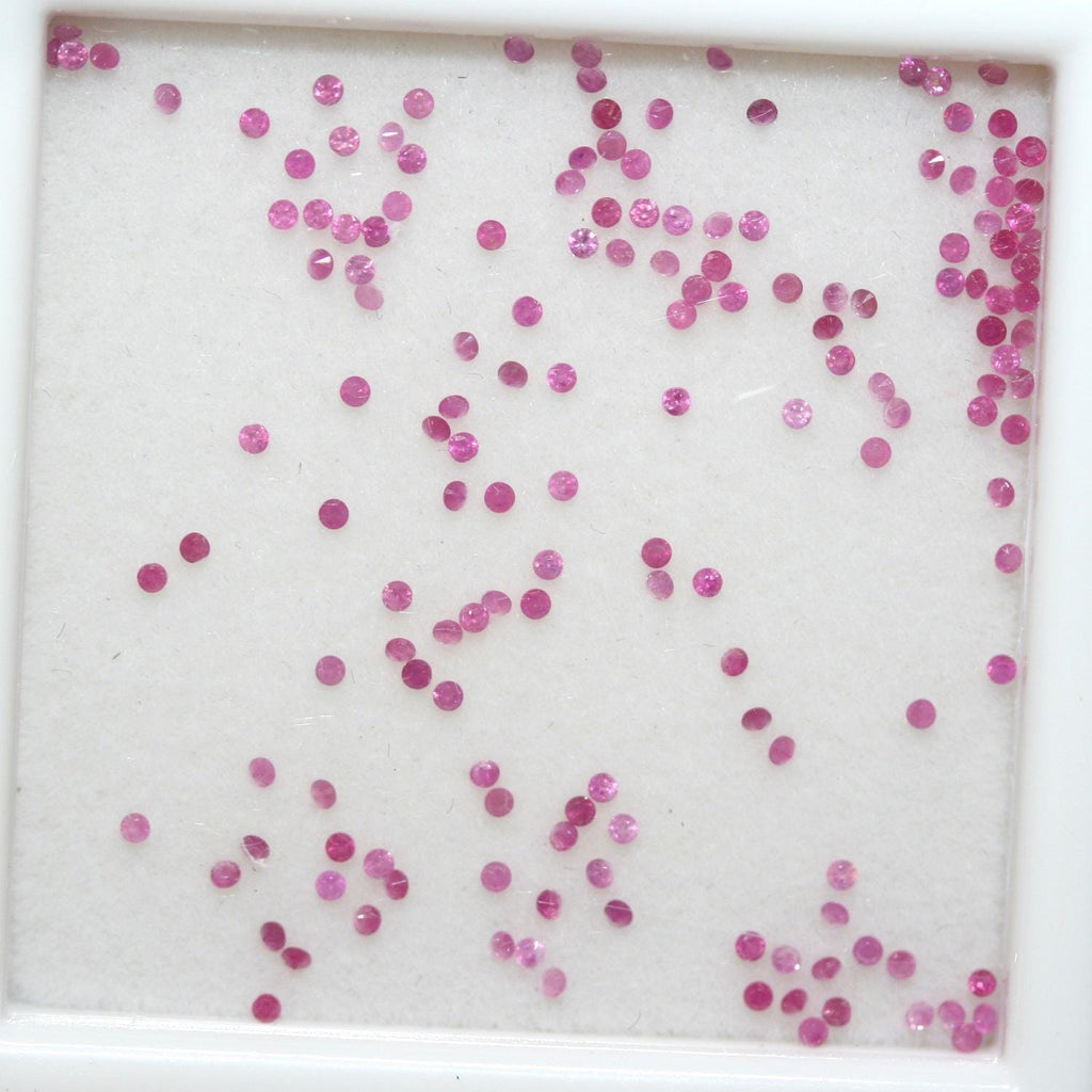 Lot de rubis ronds à facettes de 1 mm à 1 carat