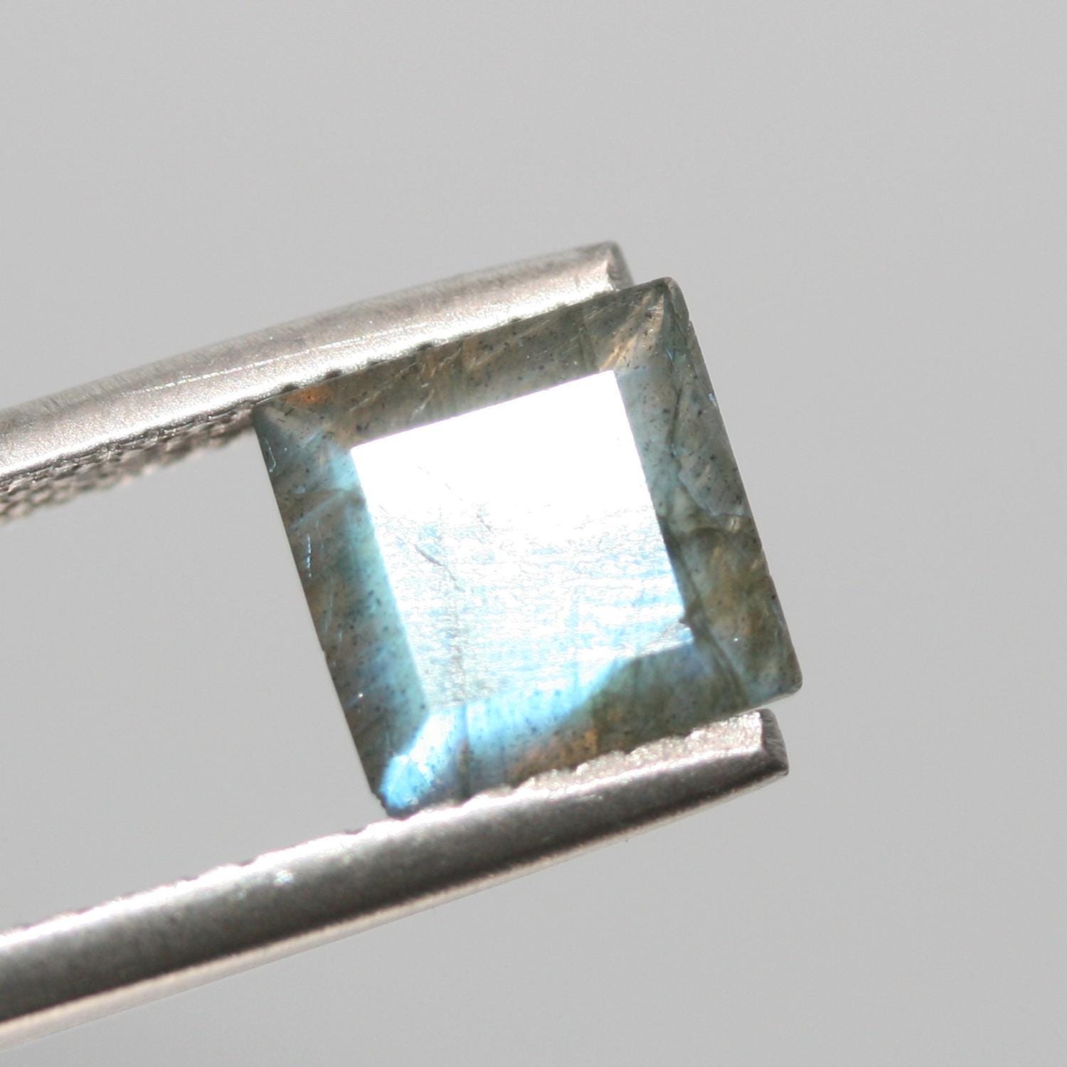 10 Pcs Lot Labradorite Faceted Square 8mm. (10 Pcs.)