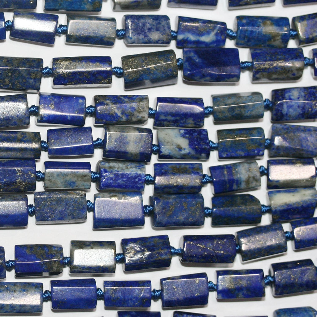 Cuentas de tubo liso de lapislázuli de 16" (11 x 8 mm) - Tira de 40 cm