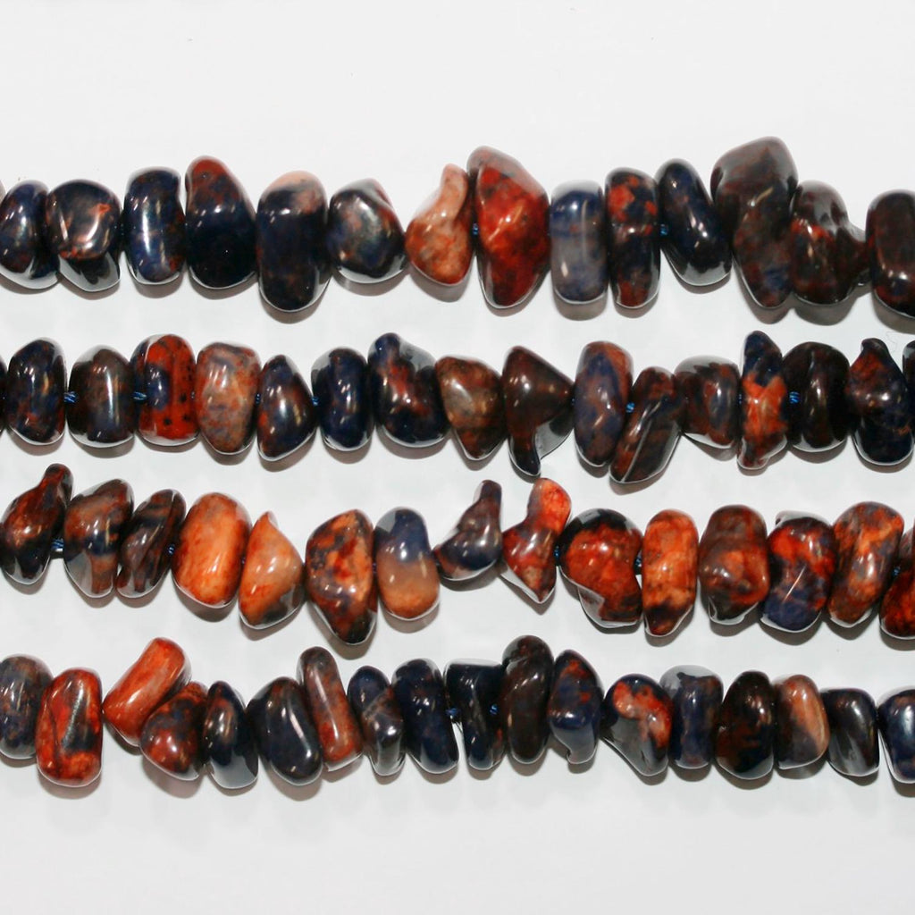 Cuentas de sodalita azul-marrón lisas de 16" (10-12 mm). Aprox. - Hilo de 40 cm.