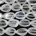 Cuarzo cristal de roca liso ovalado de 16" (pulido/sin pulir) - Cuentas de 24 x 14 mm (aprox.) - Hilo de 40 cm