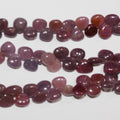 Perles en saphir rose St lisses en forme de goutte, 6-7 mm, 8 pouces, brin de 20 cm.