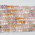 Perles rondelles à facettes en quartz mélangé, 16 pouces (6 x 3 mm), longueur 40 cm.