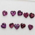 Lote Granate Rodolita Corazón Facetado 5mm.- (10Pcs).