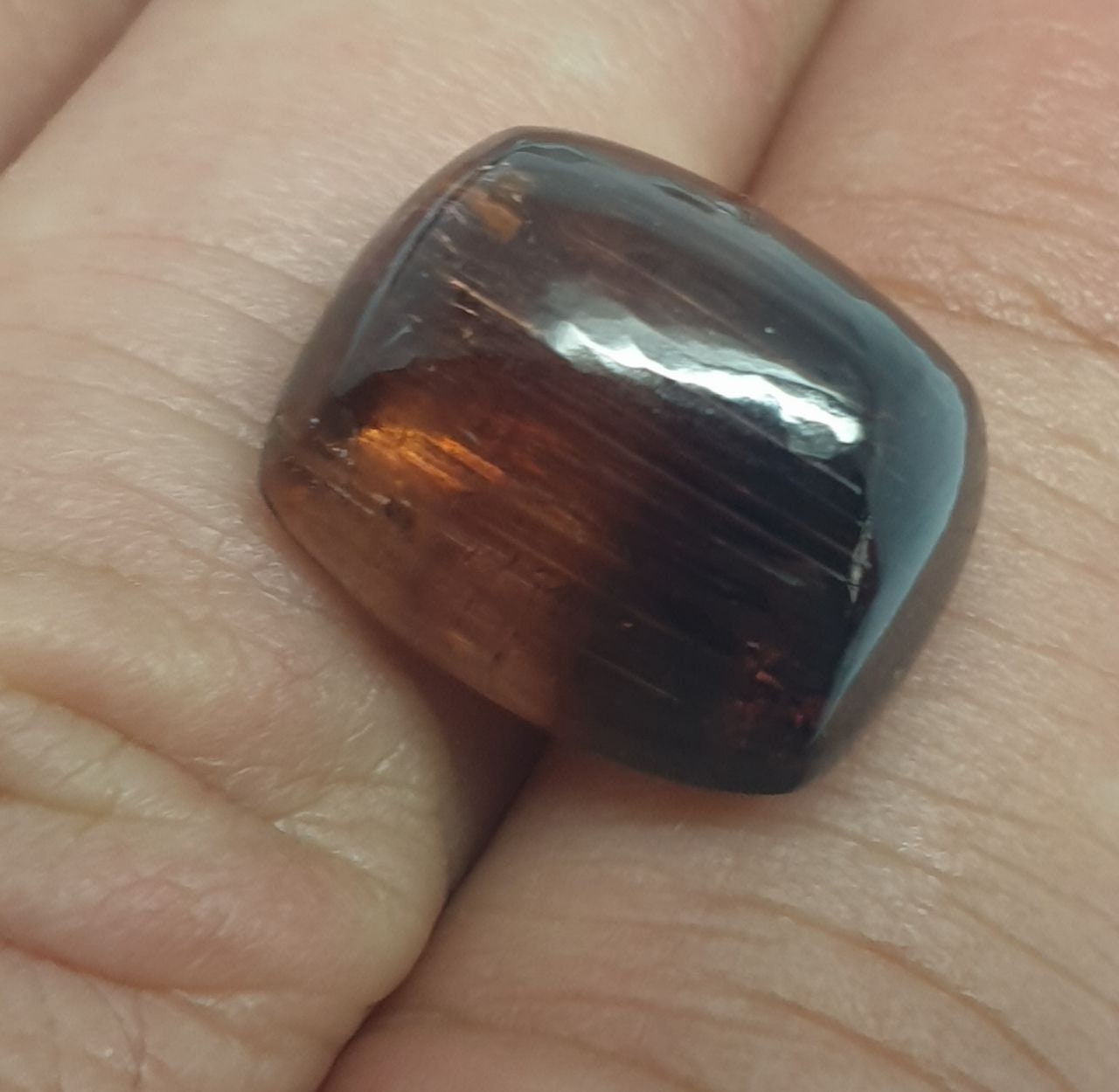 Color Zoning Super Rare Color Pink -Brown Wine Tourmaline Rubellite Cushion Cabochon 14.8x12x10.2 16.8ct Natural Gemstones