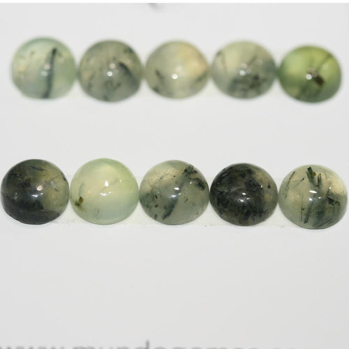 Lot de 10 cabochons ronds en préhnite de 11 mm (10 pièces)