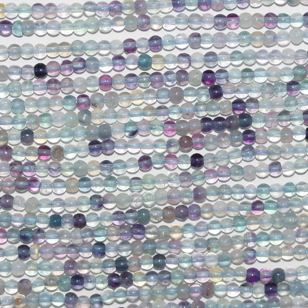 Perles rondes lisses en fluorite St 15" 2,5-3 mm.-Rig 39 cm.