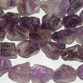 Cuentas de amatista sin pulir de 40 cm (16"), 19 x 15 mm (aprox. - Hilo de 40 cm)