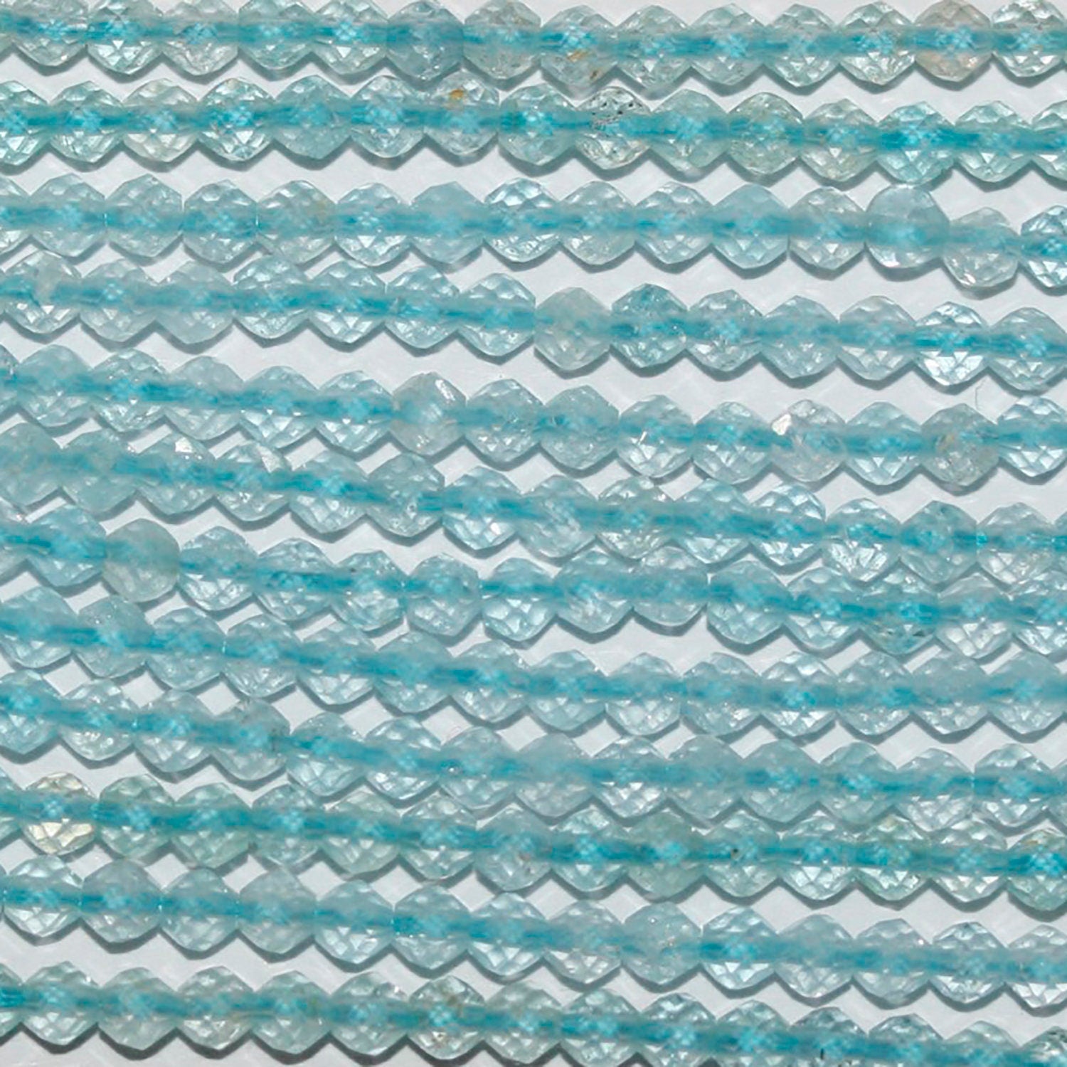 13" St Blue Topaz Faceted Round Beads 2.5mm.-Strand 33cm