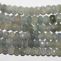14" St Gray Sapphire Faceted Rondelle 5x3mm.-Strand 35cm.