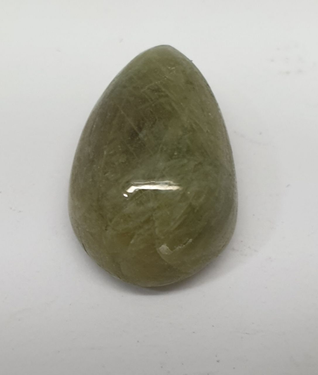 Green Sapphire Drop Cabochon  17.3x11mm 15.43ct Natural Gemstone