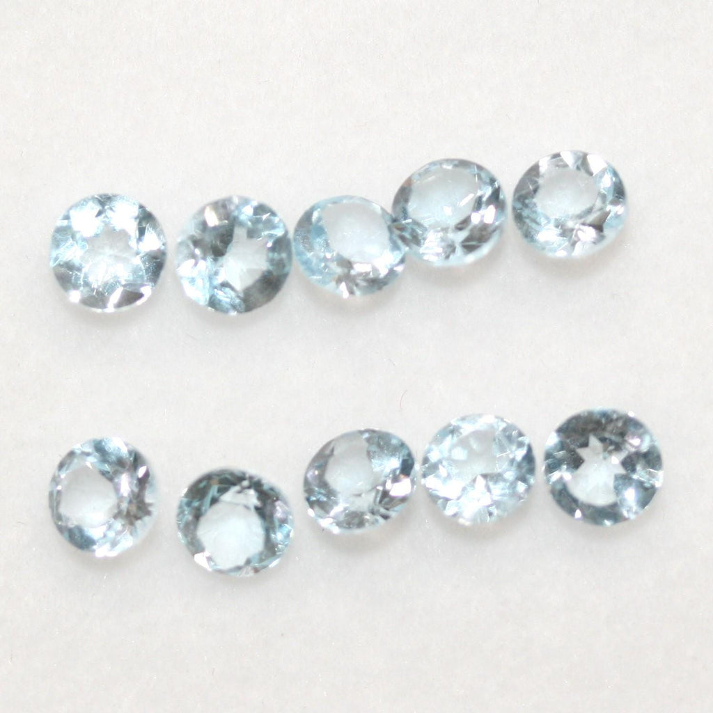 Lote de 8 topacios celestes redondos facetados de 6 mm (8 unidades)