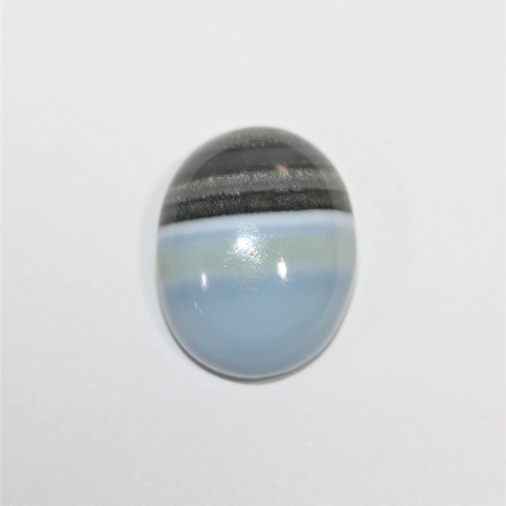 Blue Stripe  Opal Cabochon 15x12mm. (8.29ct.) - Natural Untreated Gem- Unique color- Jewellery Supplies- Inclusion Stones Natural