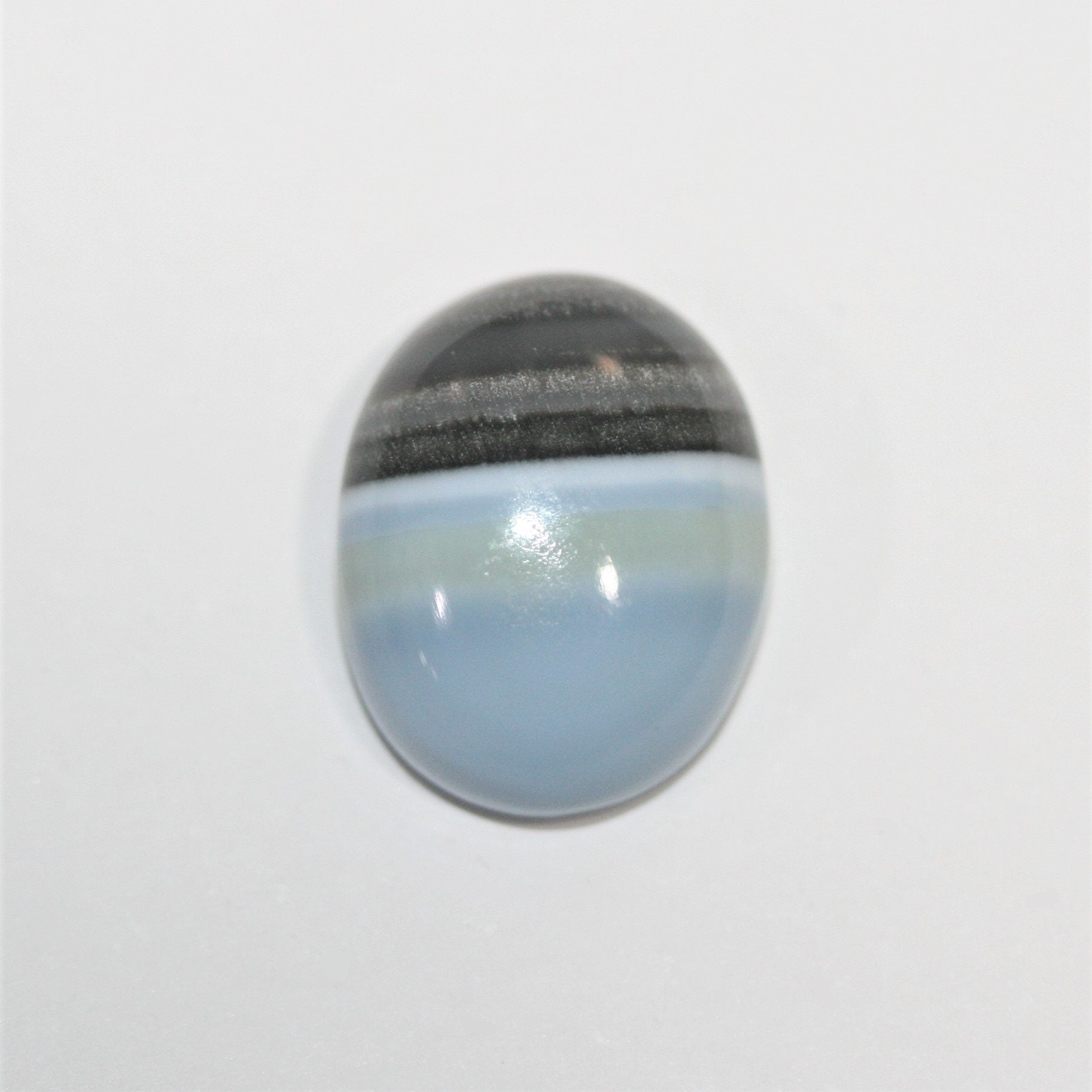 Blue Stripe  Opal Cabochon 15x12mm. (8.29ct.) - Natural Untreated Gem- Unique color- Jewellery Supplies- Inclusion Stones Natural