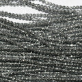 Cuentas redondas facetadas de hematita plateada de 16" de 3 mm - Hilo de 40 cm.