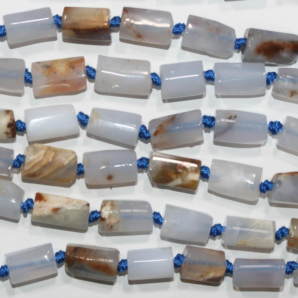 13" St  Calchedony Smooth Barrel Beads 14x8mm. Approx.-Strand 37cm