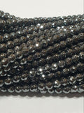 Cuentas redondas facetadas de hematita de 4 mm (16") - Hilo de 40 cm