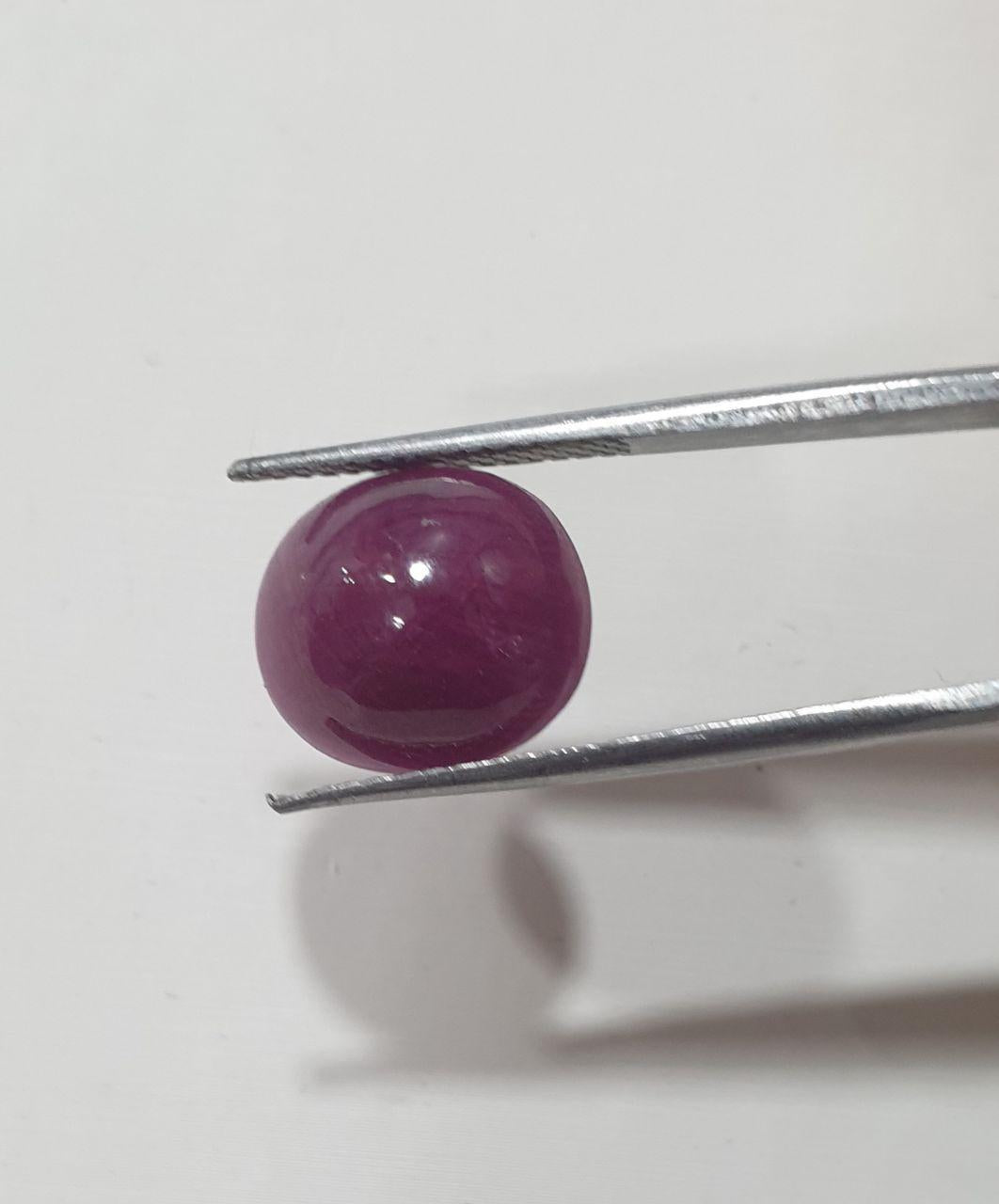 BIG Natural Untreated Ruby Cabochon 14.1X12.6mm 11.56ct Natural Gemstone Gems For Jewelry