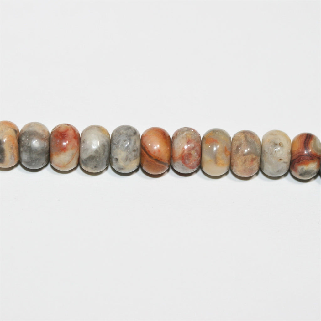 15" St Crazy Agate Smooth Rondelle Beads 8x5mm.- Strand 39cm.