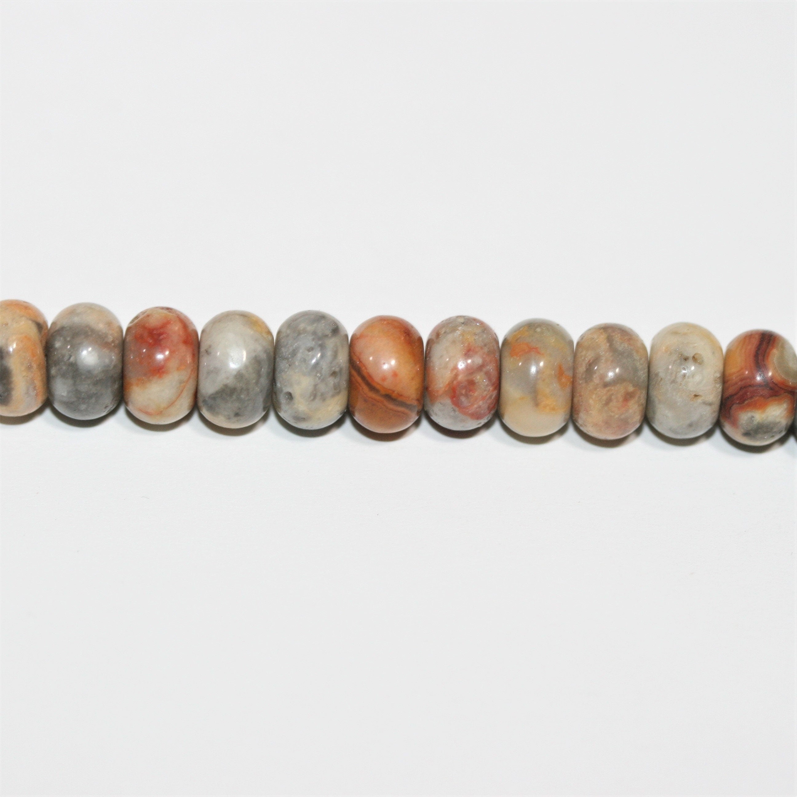 15" St Crazy Agate Smooth Rondelle Beads 8x5mm.- Strand 39cm.