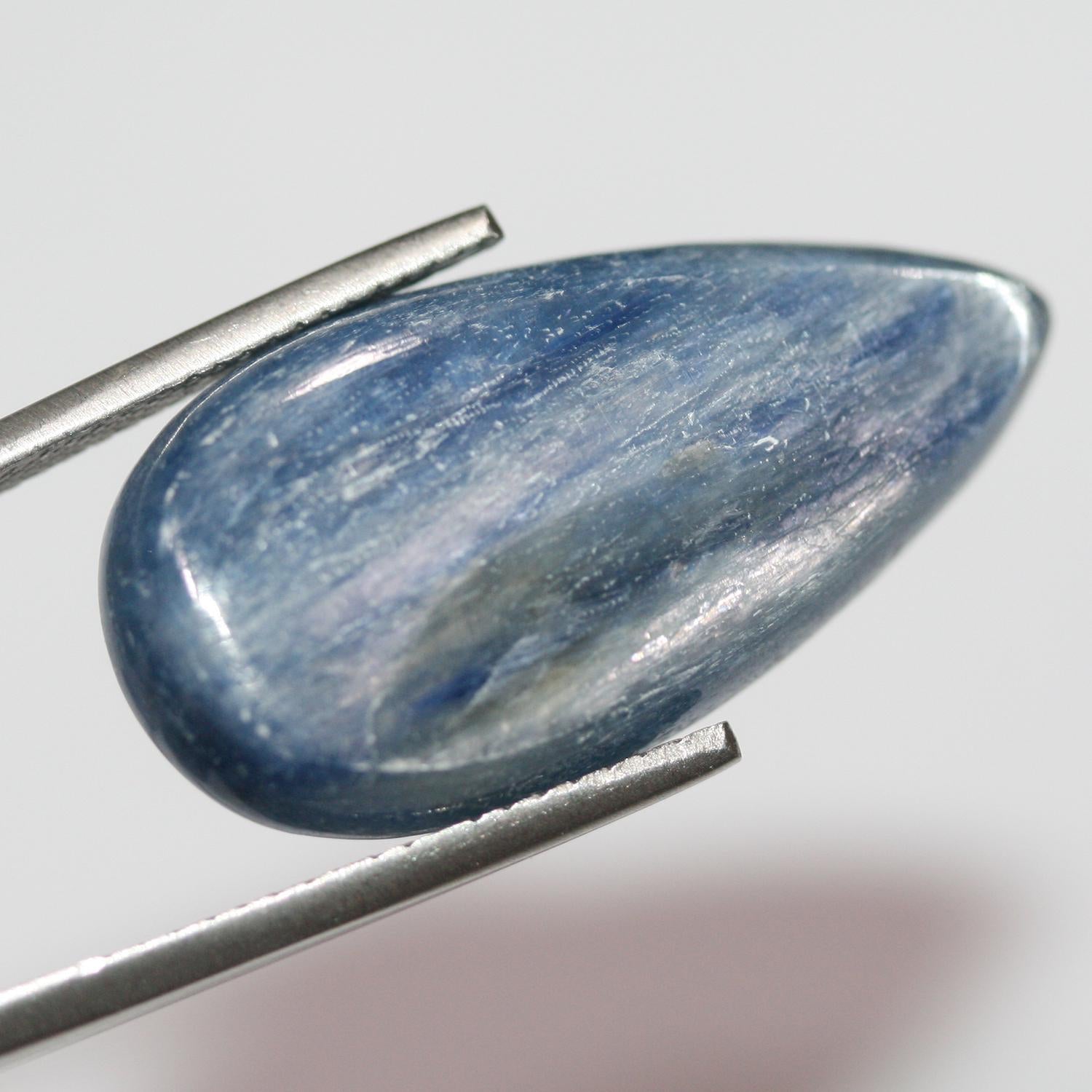 Lote de 2 cabujones de cianita en forma de gota de 30 x 15 mm (2 uds.).