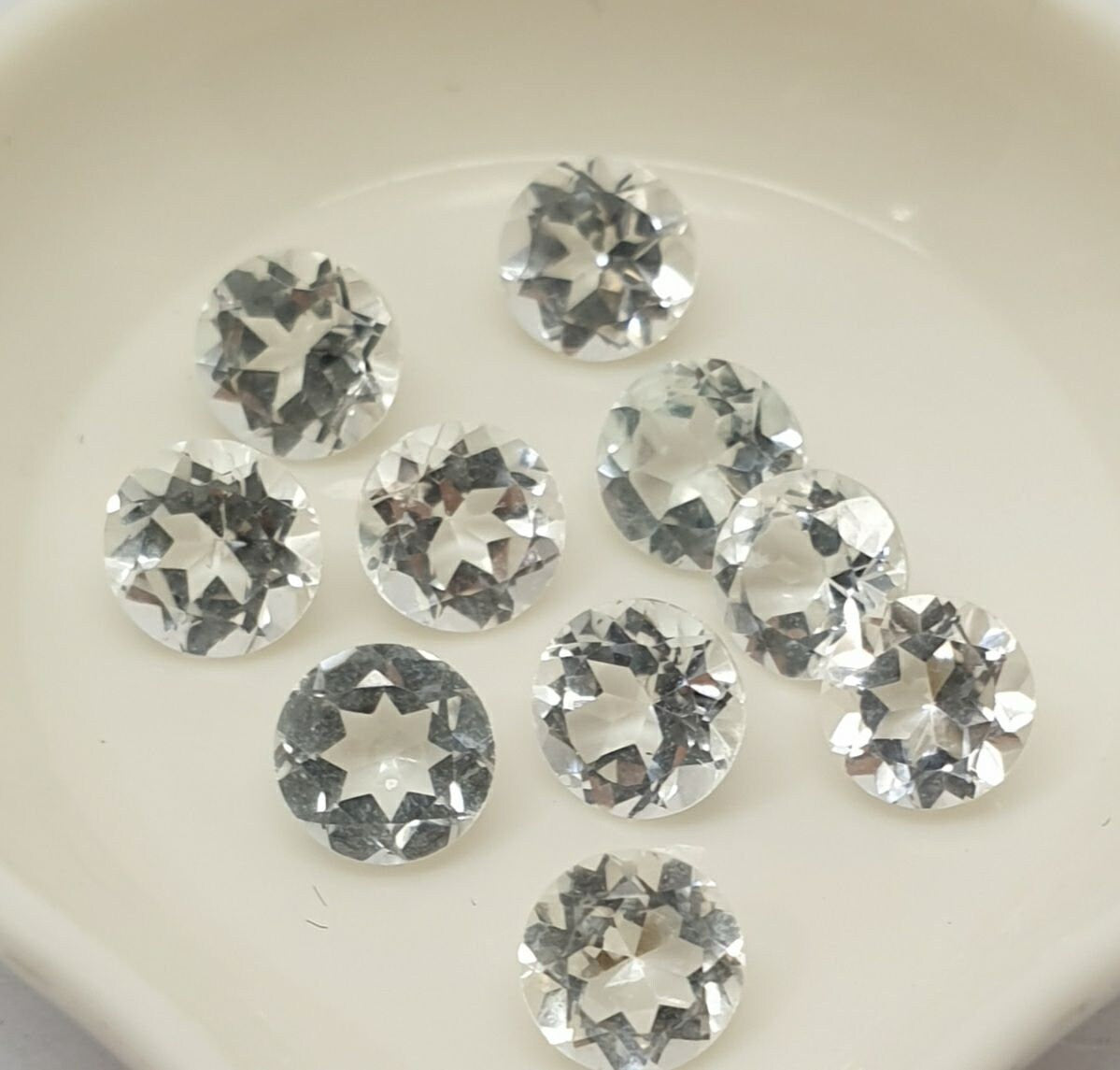 AAA White Topaz Faceted Round Brilliant Cut 5mm  Cut Stones And Cabochons Supplier