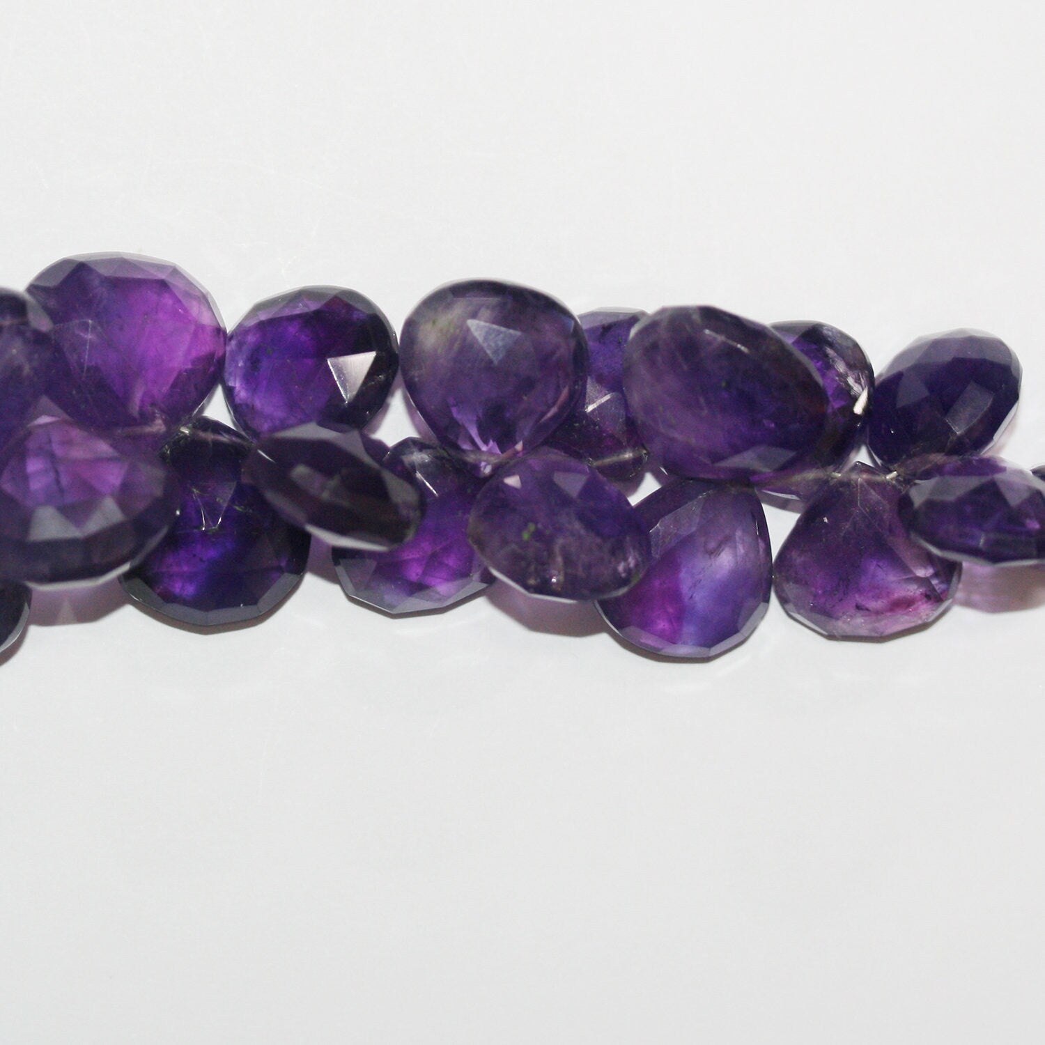 10" St Amethyst Graduated Faceted Drop Beads 13-20mm. Approx.- Strand 27cm.