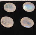 Lote de 4 piezas de piedra lunar facetada ovalada de 9 x 7 mm, color azul fuego, lote de 4 piezas de piedra lunar facetada ovalada con culet