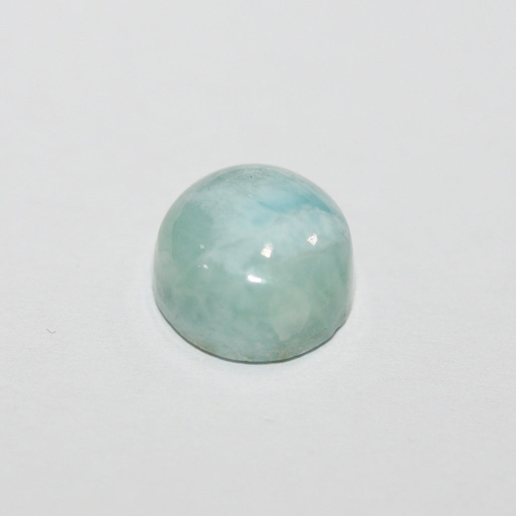 Lote de 8 cabujones redondos lisos de Larimar de 9 mm. (8 uds.).