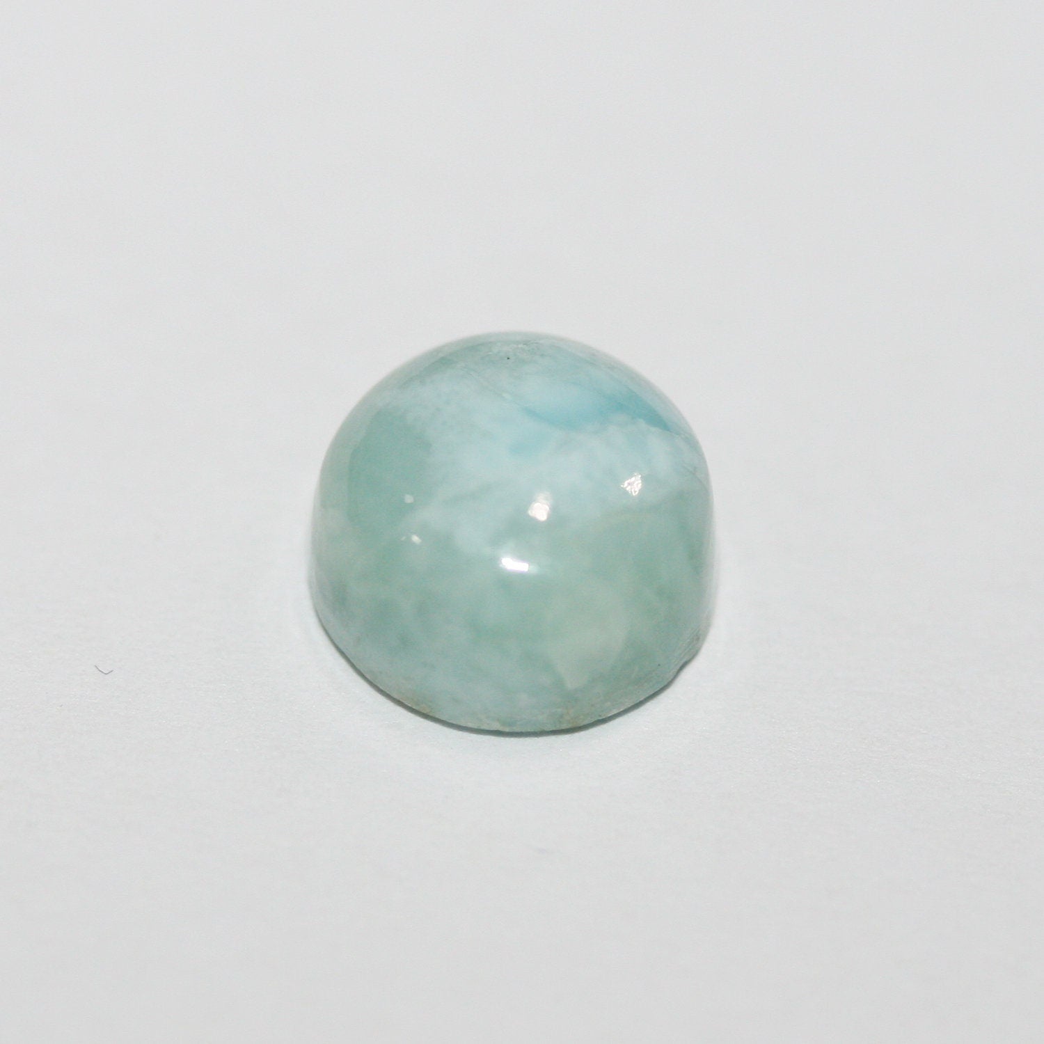 Lote de 8 cabujones redondos lisos de Larimar de 9 mm. (8 uds.).