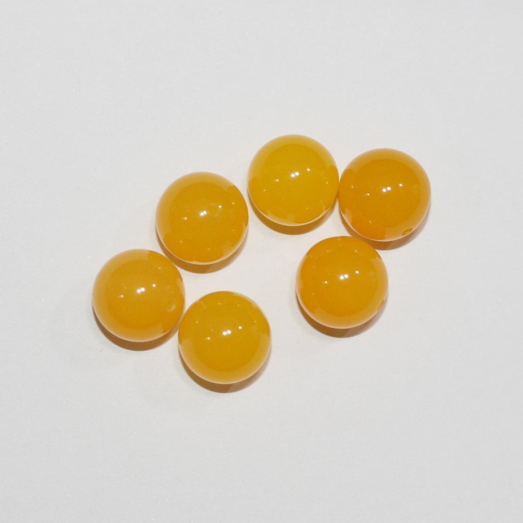 Ágata Amarilla Semiperforada Redonda Lisa 10mm.- 6 Piezas