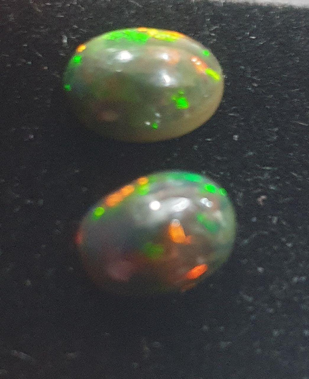 1 Pair Ethiopian Black Opal Lot Oval Cabochon 8x6mm. (2 pcs)  -Gemstone Parcels-Loose Stones Wholesale Price