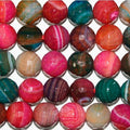 Cuentas redondas facetadas de ágata multicolor de 16" (8 mm) - Hilo de 40 cm