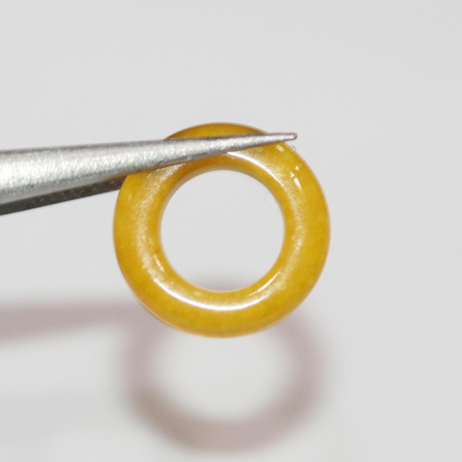 Pendentif créole lisse en quartz jaune 15 mm (10 pièces)