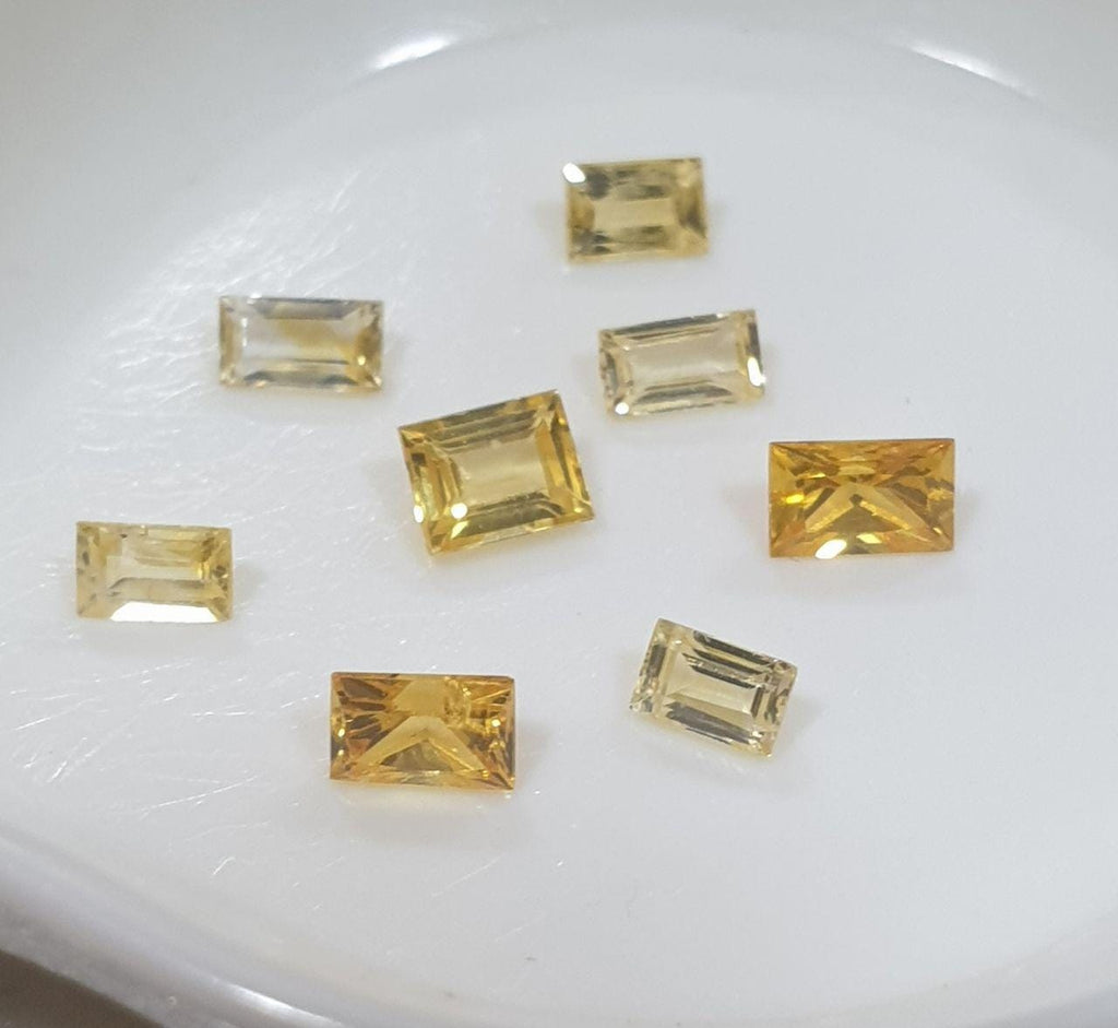 Lote de 8 zafiros amarillos facetados de 3-4 mm. - Paquetes de piedras preciosas - Piedras sueltas al por mayor - Gemas naturales
