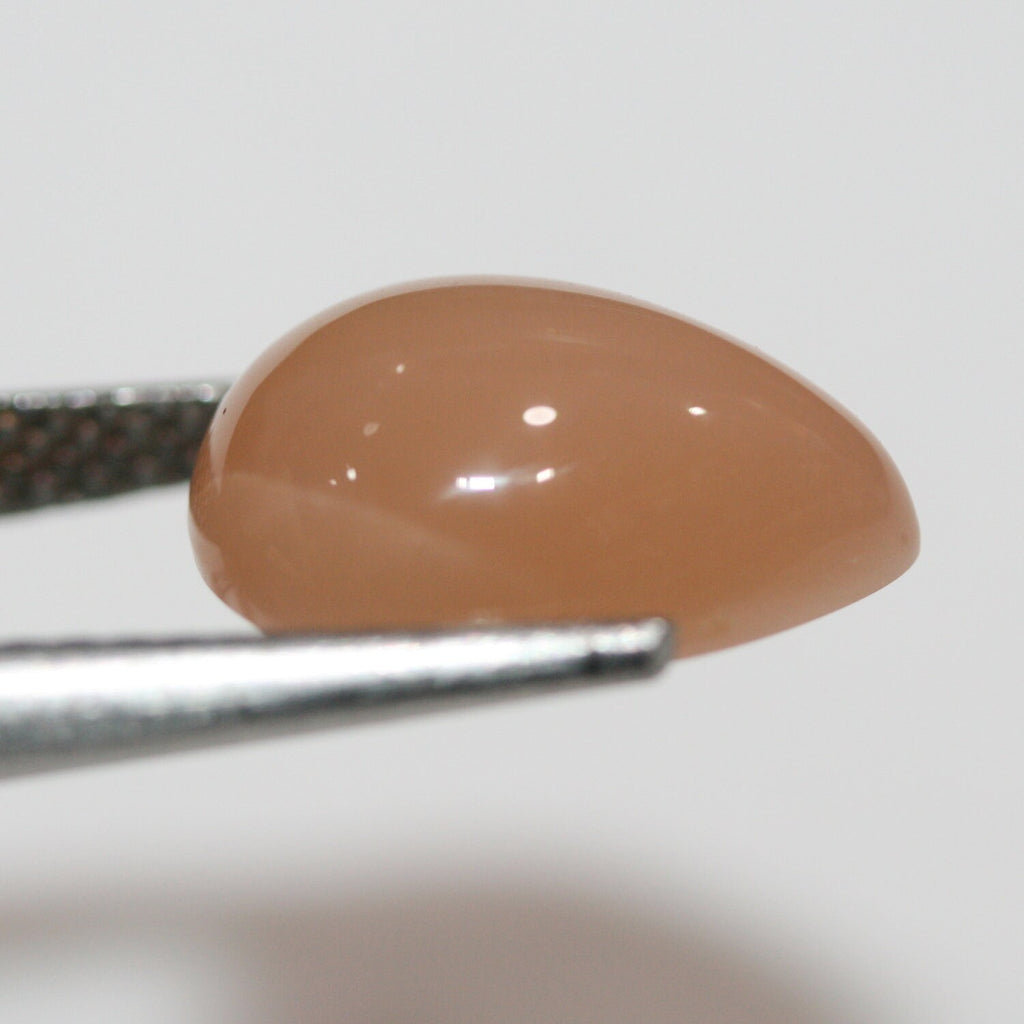 Lote de 2 cabujones de piedra lunar marrón en forma de gota de 14 x 10 mm (2 piezas).