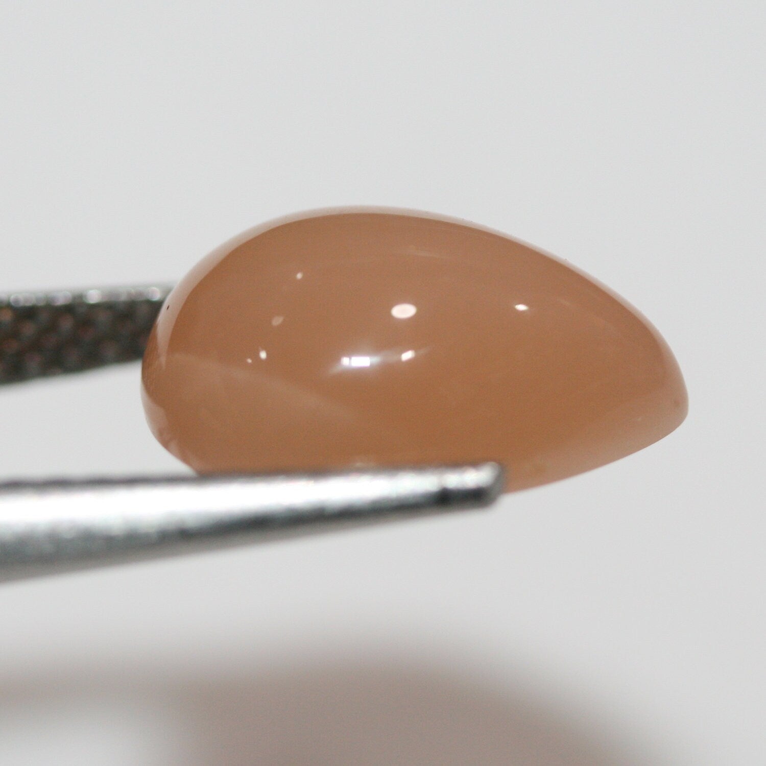 Lote de 2 cabujones de piedra lunar marrón en forma de gota de 14 x 10 mm (2 piezas).