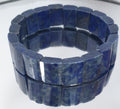 Pulsera elástica de lapislázuli (15 x 11 mm), cuentas facetadas. Proveedor de joyas con cuentas de doble perforación. Poder curativo.