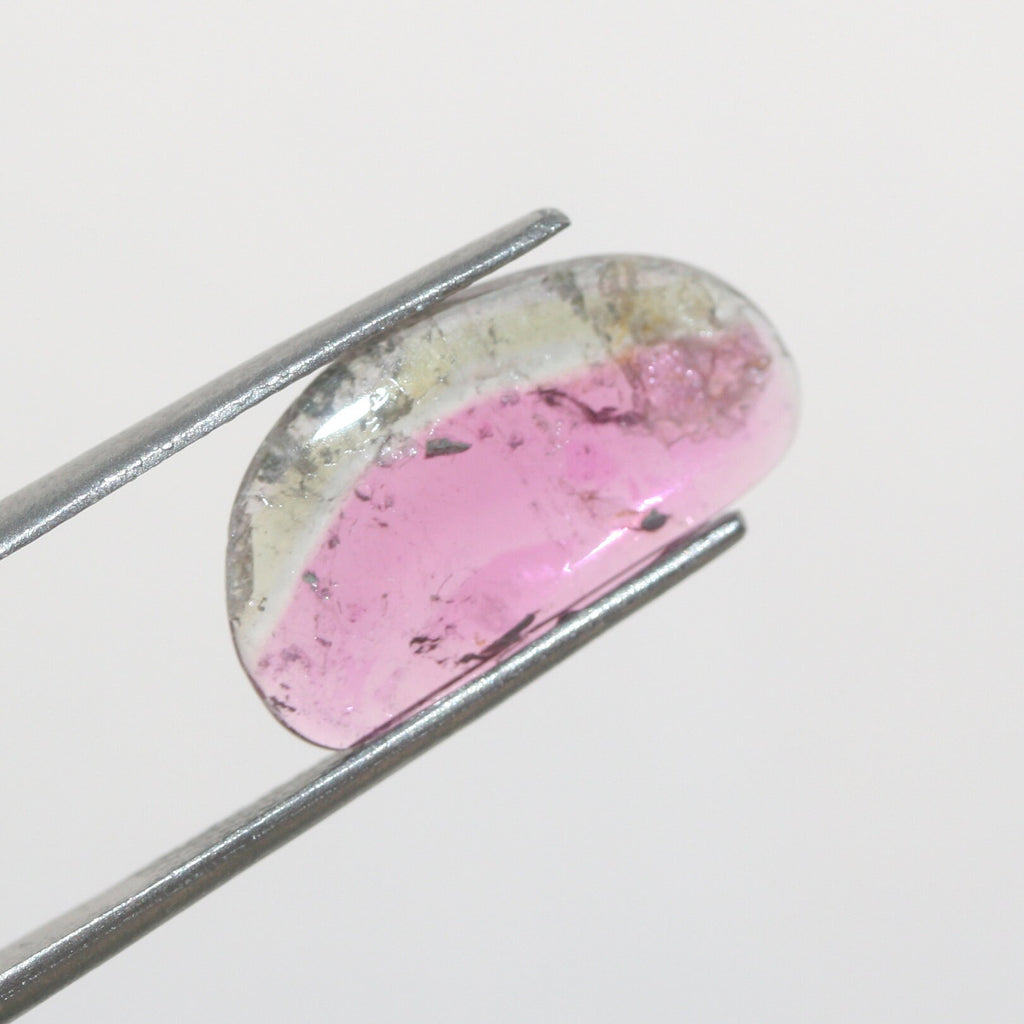 Watermelon Tourmaline Oval Flat Cabochon 18x9.5mm.(3.3ct.)