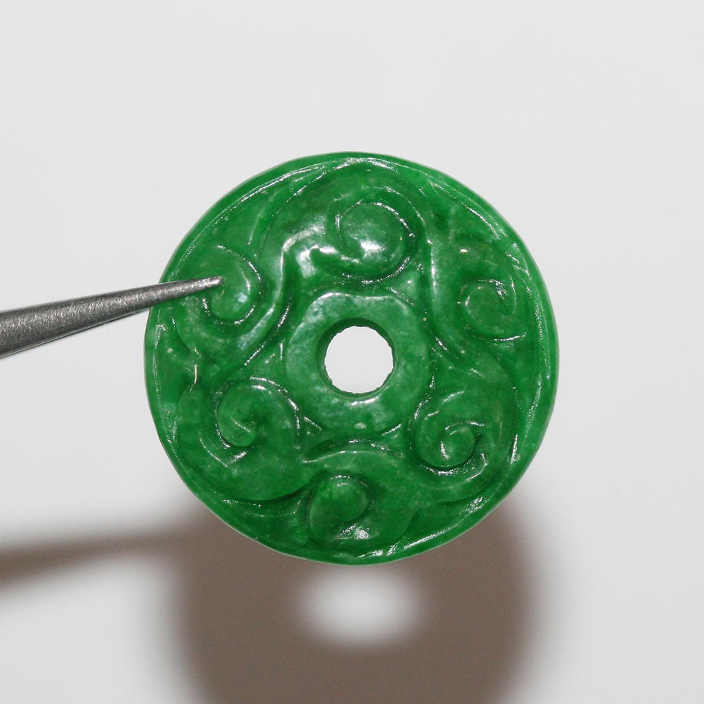 Colgante de jade verde de 21 mm