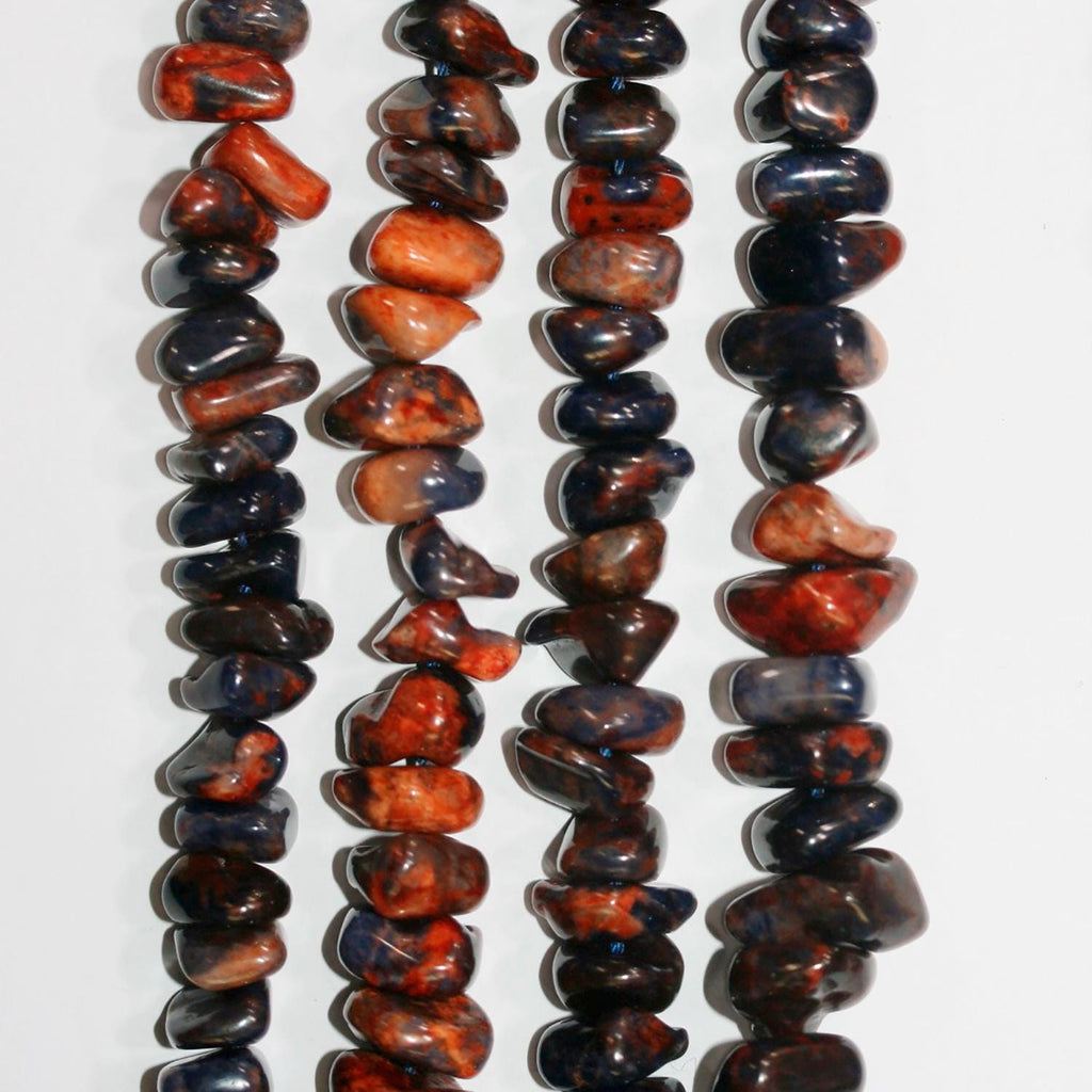 Cuentas de sodalita azul-marrón lisas de 16" (10-12 mm). Aprox. - Hilo de 40 cm.