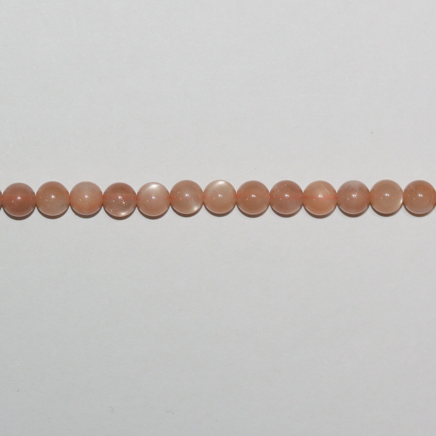 Cuentas redondas lisas de piedra lunar marrón de 16", 5-5,5 mm, hilo de 40 cm.