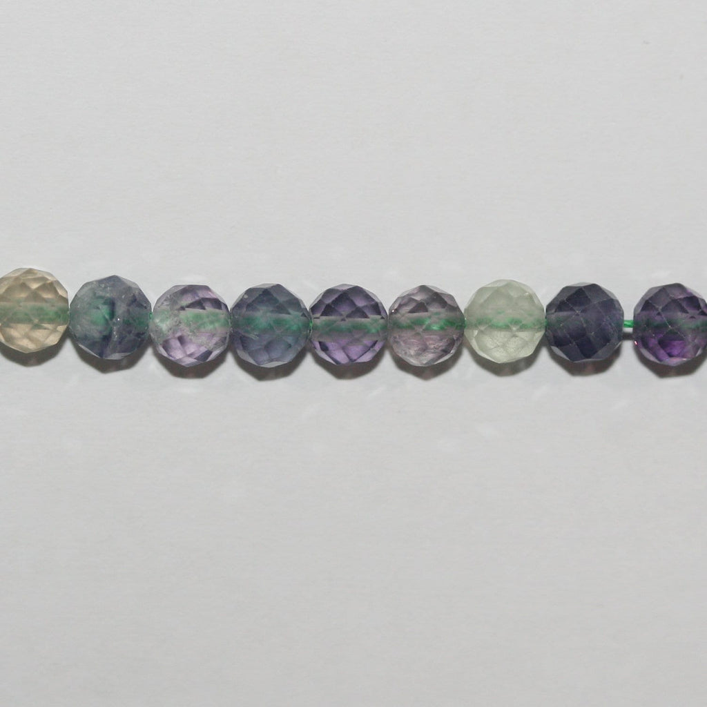 Perles rondes à facettes en fluorite St de 15 pouces, 4-4,5 mm. - Fil de 38 cm.