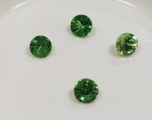 1 Pc Tsavorite Garnet Faceted Round 3mm.-(1Pc)  -Gemstone Parcels-Loose Stones Wholesale Price