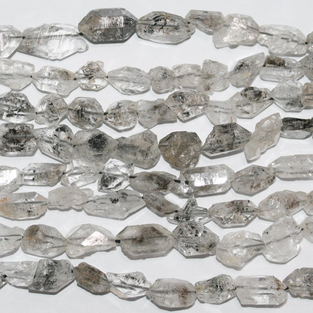 13" St Herkimer Quartz Faceted Nugget Beads 13x7mm.-Approx.-Strand 33cm