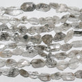 13" St Herkimer Quartz Faceted Nugget Beads 13x7mm.-Approx.-Strand 33cm