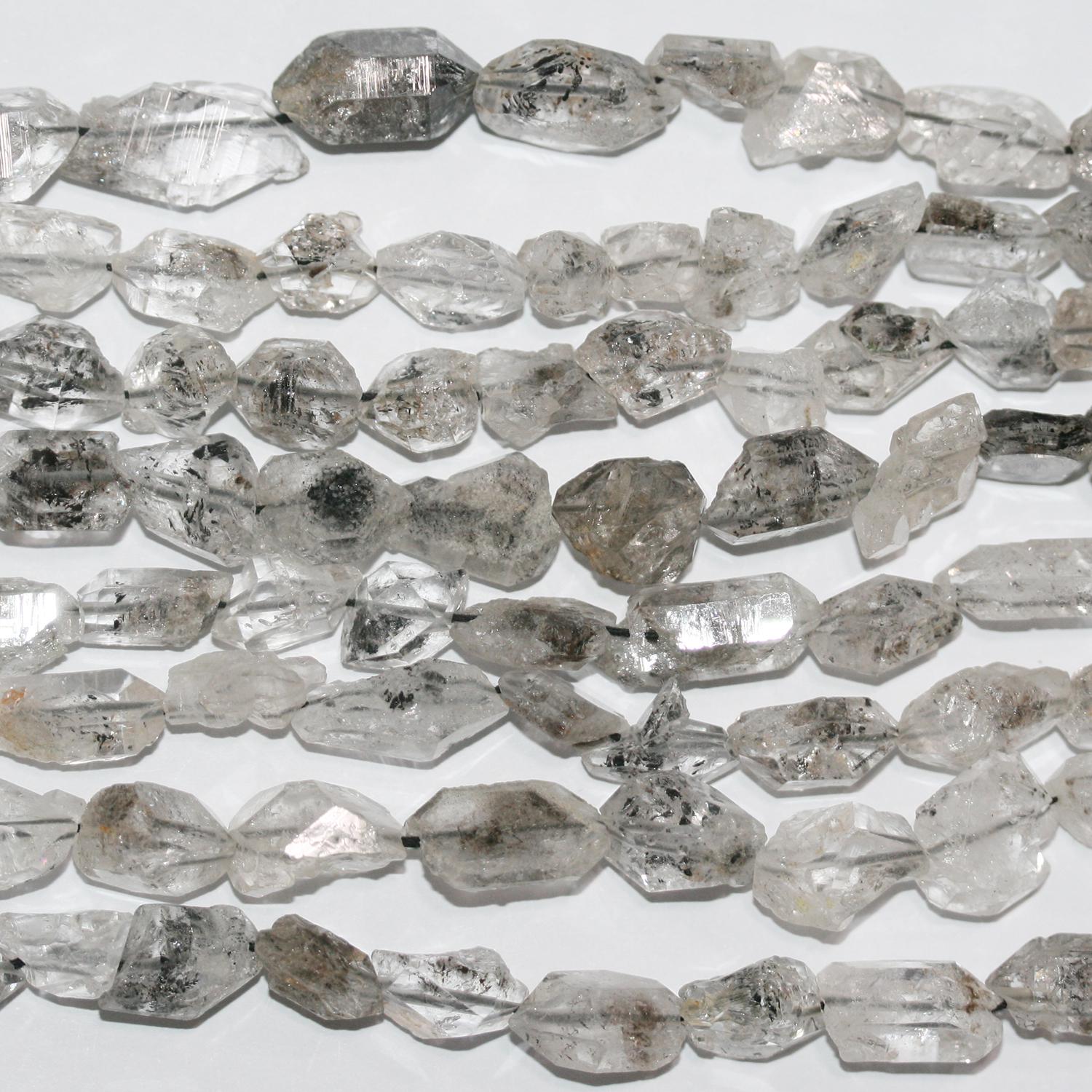 13" St Herkimer Quartz Faceted Nugget Beads 13x7mm.-Approx.-Strand 33cm