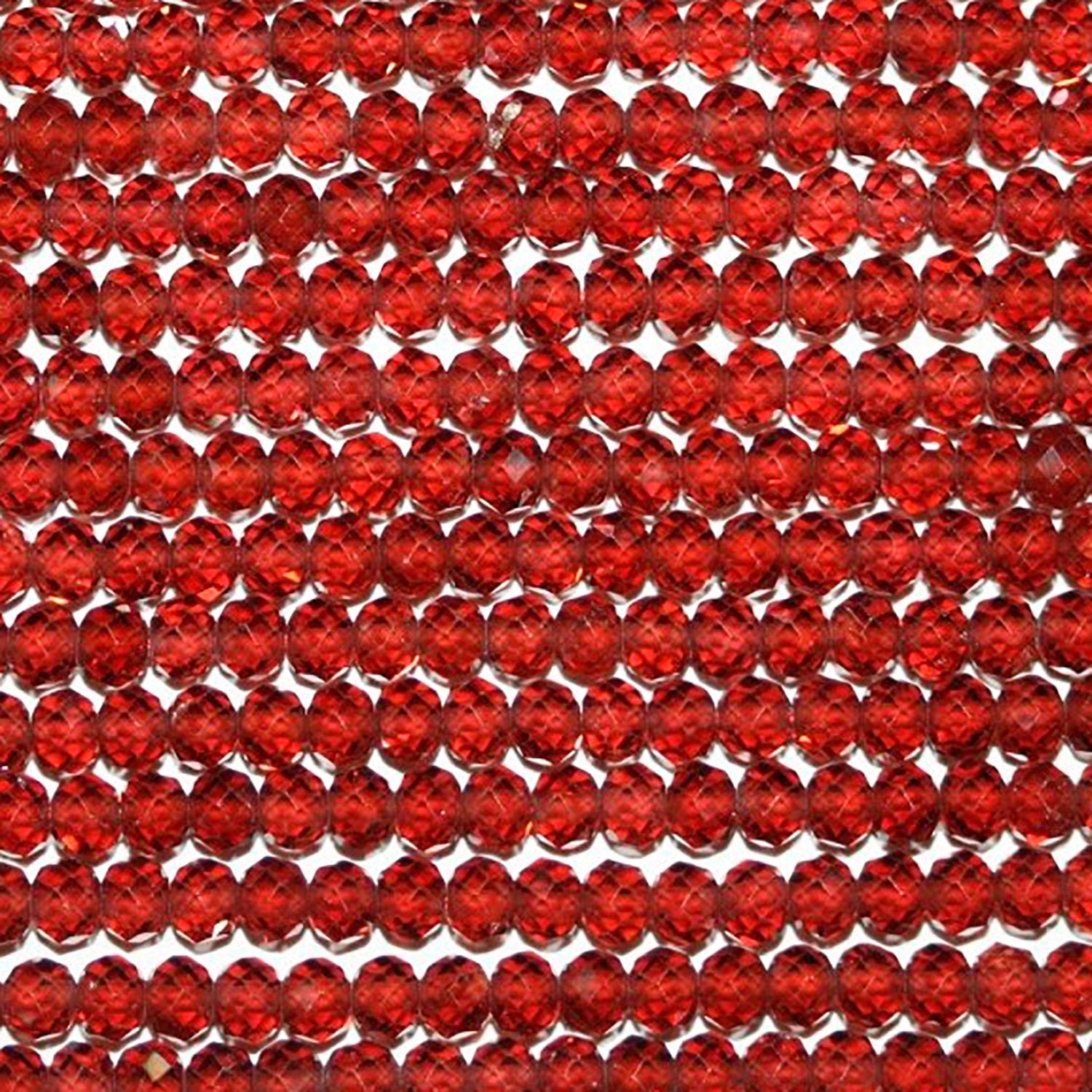 13" St Garnet Faceted Round Beads 3mm.-Strand 33cm