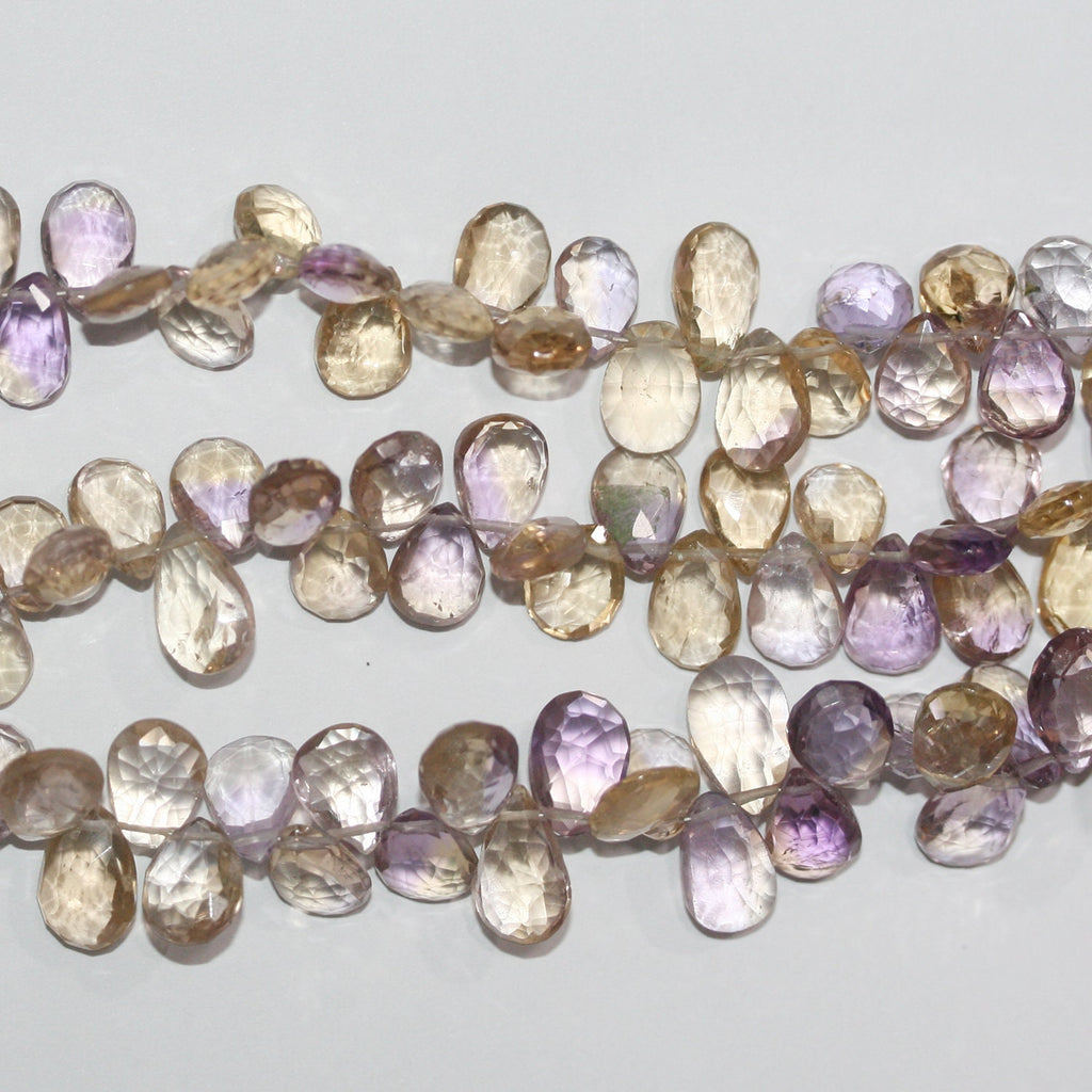 Cuentas de ametrina facetadas de 8" de St., 10 x 7 mm. Aprox. - Hilo de 20 cm.