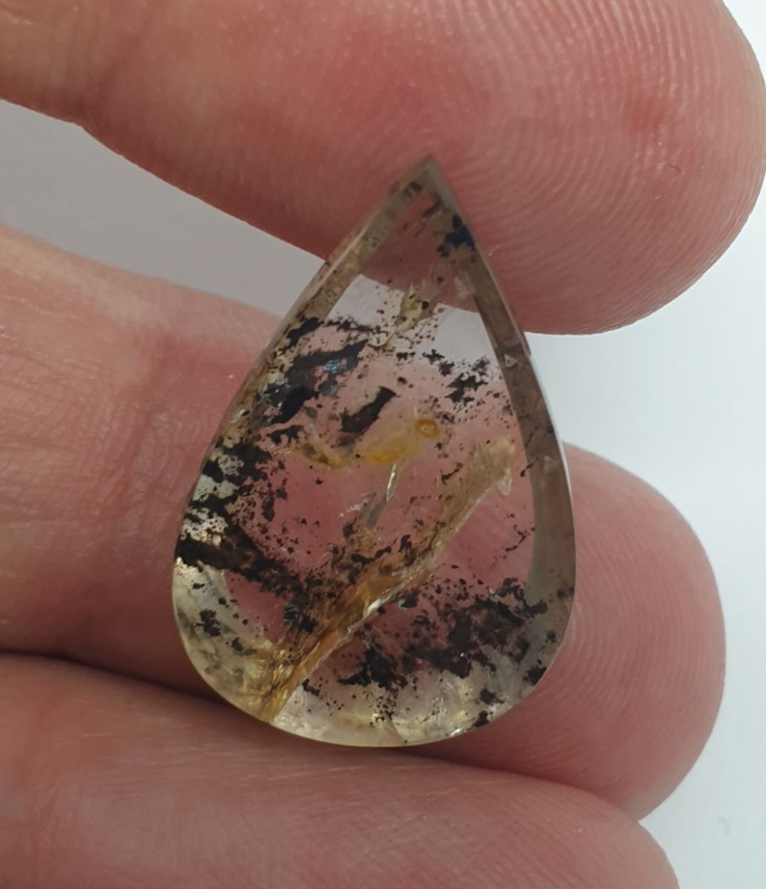 Natural Inclusion Dendritic  Quartz Trillion  Cabochon Made By Mother Nature 22.3x14.5x4.5mm 10.9ct- Inclusion Quartz- Healing Power